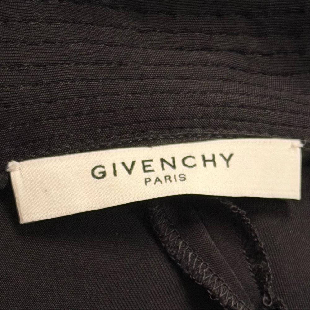 Givenchy SS14 Viscose Drapey Dress Black size FR 34 Leather trim Front Slit - Picture 2 of 14
